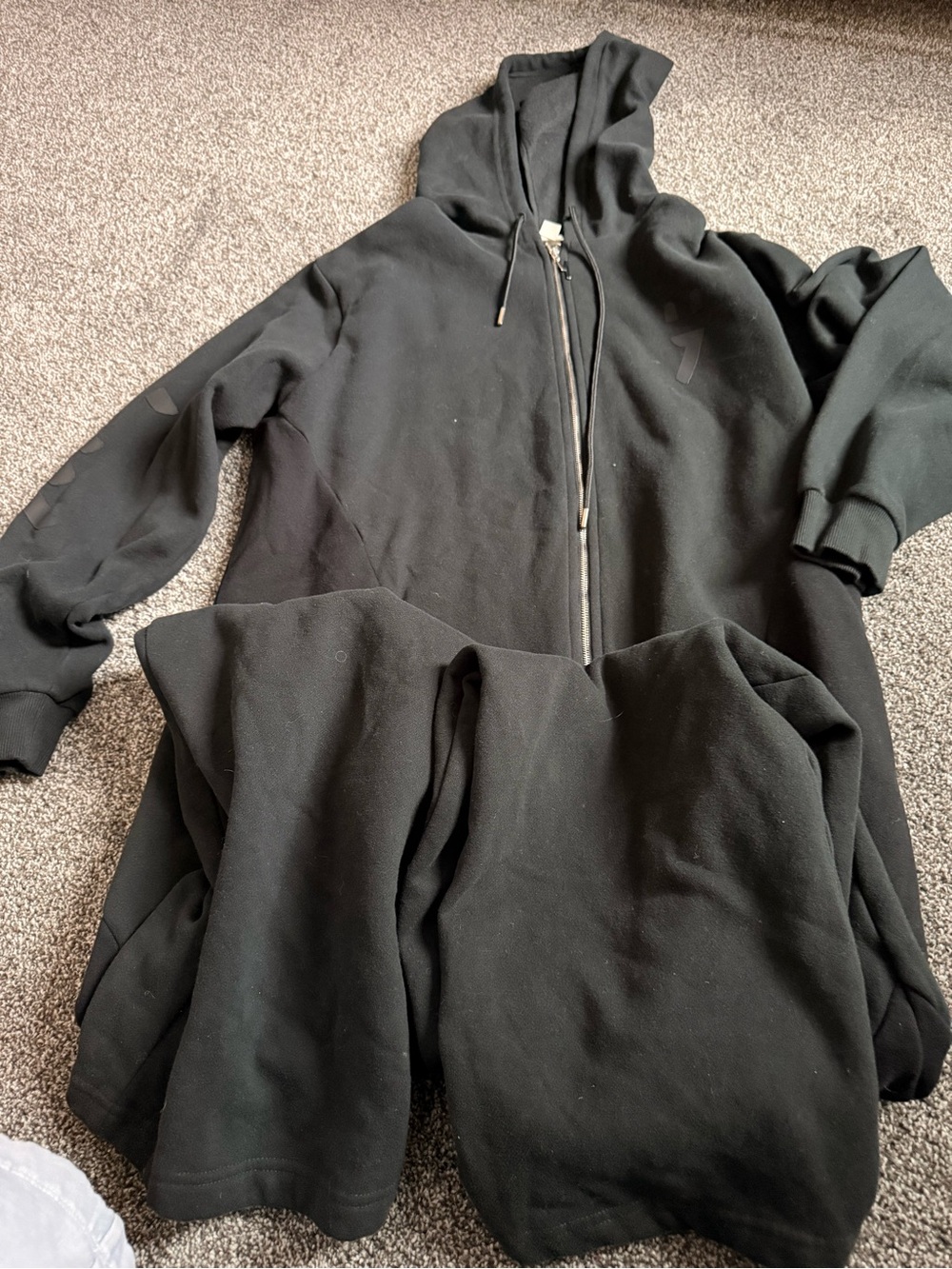 Black Full-Zip jumpsuit with Hood